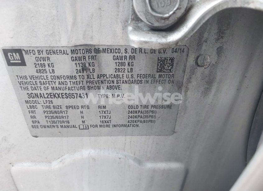 Photo 9 of 2014 Chevrolet Captiva SPORT 2LS (VIN 3GNAL2EKXES657431)