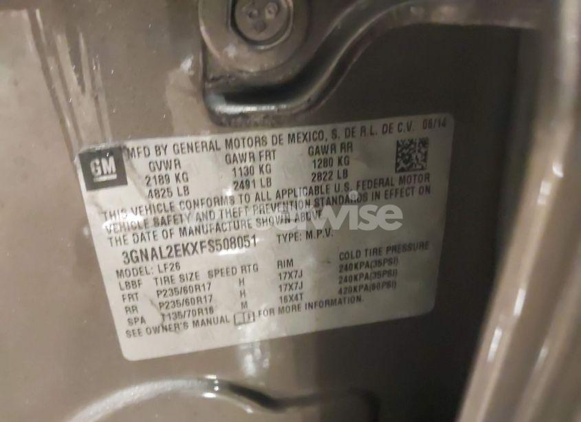 Photo 9 of 2015 Chevrolet Captiva SPORT 2LS (VIN 3GNAL2EKXFS508051)