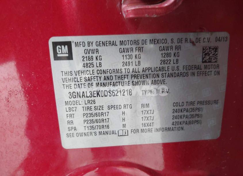 Photo 9 of 2013 Chevrolet Captiva SPORT LT (VIN 3GNAL3EK0DS621218)