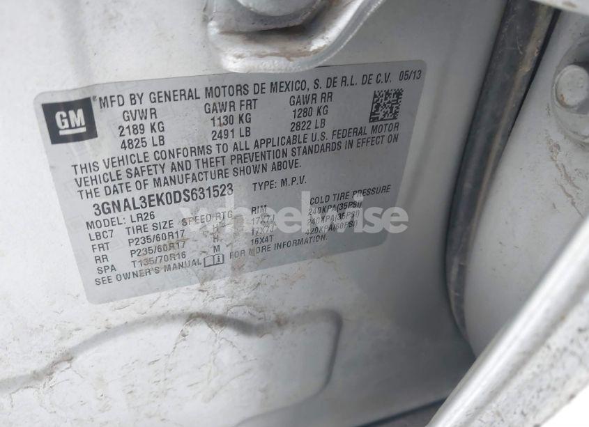 Photo 9 of 2013 Chevrolet Captiva SPORT LT (VIN 3GNAL3EK0DS631523)