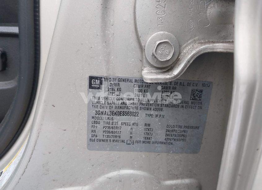 Photo 9 of 2014 Chevrolet Captiva SPORT LT (VIN 3GNAL3EK0ES568022)