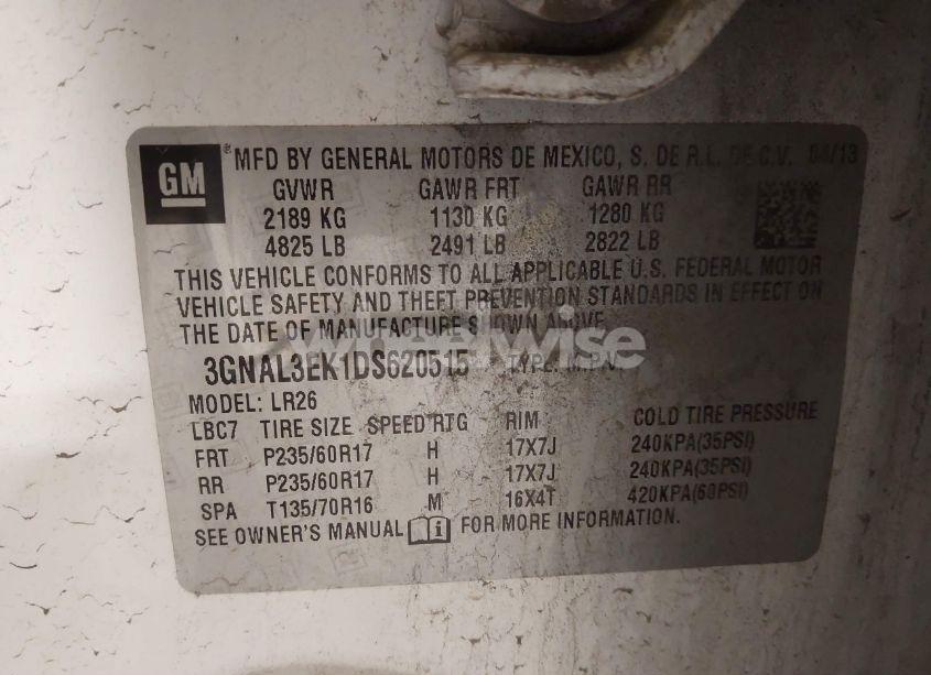 Photo 9 of 2013 Chevrolet Captiva SPORT LT (VIN 3GNAL3EK1DS620515)