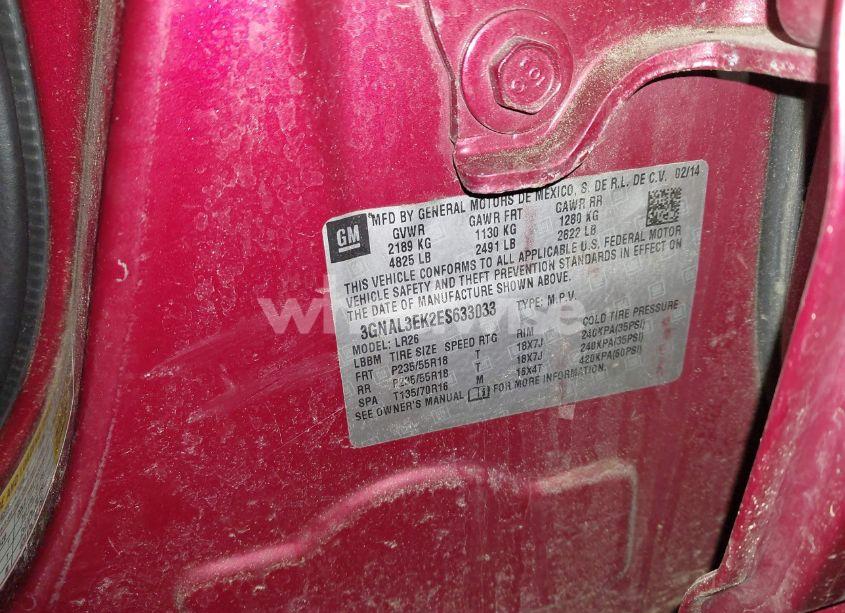 Photo 9 of 2014 Chevrolet Captiva SPORT LT (VIN 3GNAL3EK2ES633033)