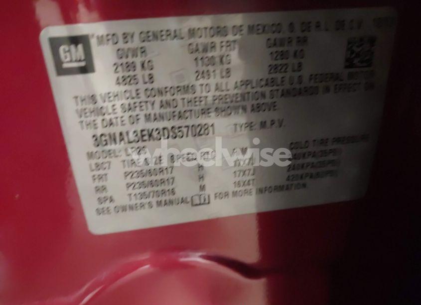 Photo 9 of 2013 Chevrolet Captiva SPORT LT (VIN 3GNAL3EK3DS570281)