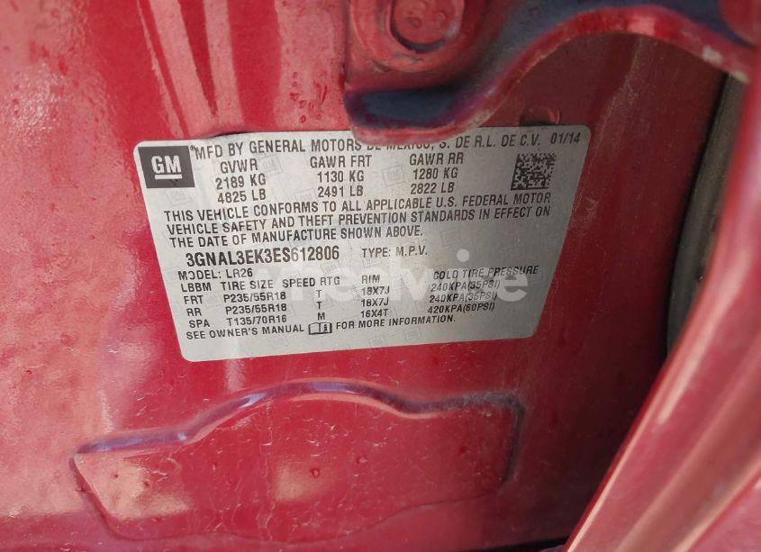 Photo 9 of 2014 Chevrolet Captiva SPORT LT (VIN 3GNAL3EK3ES612806)