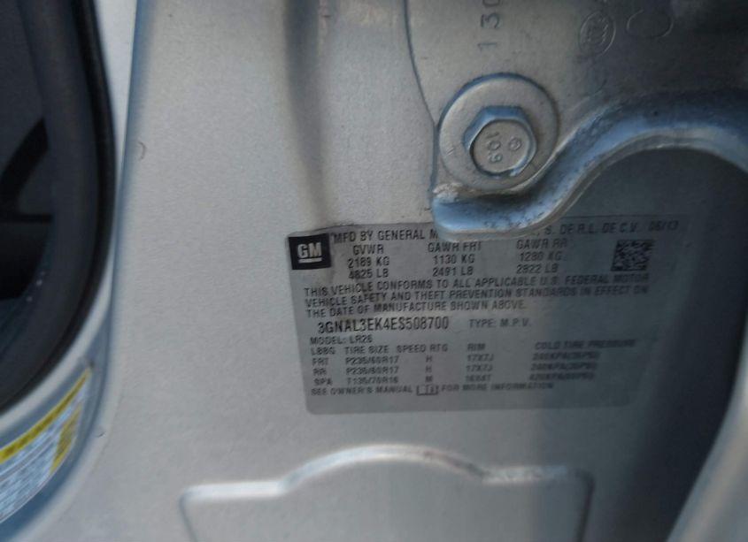 Photo 9 of 2014 Chevrolet Captiva SPORT LT (VIN 3GNAL3EK4ES508700)