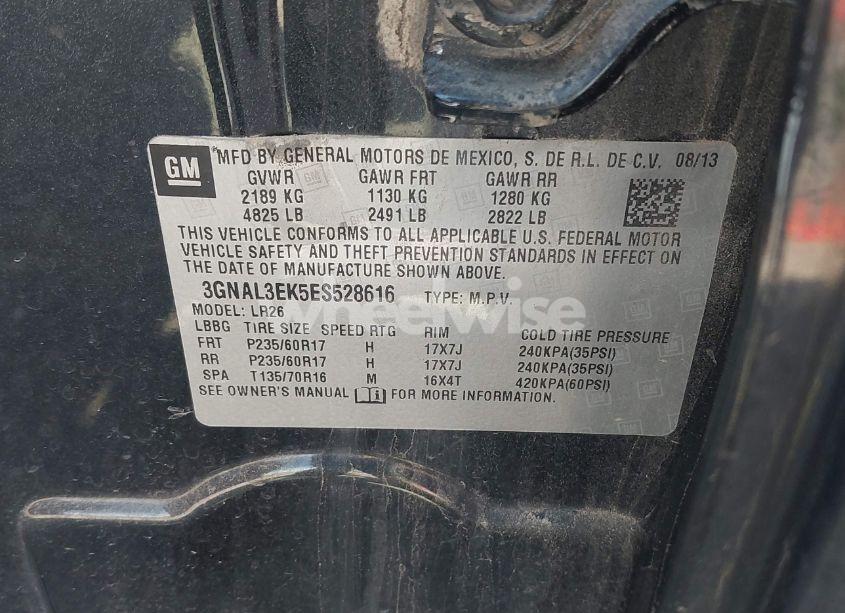 Photo 9 of 2014 Chevrolet Captiva SPORT LT (VIN 3GNAL3EK5ES528616)