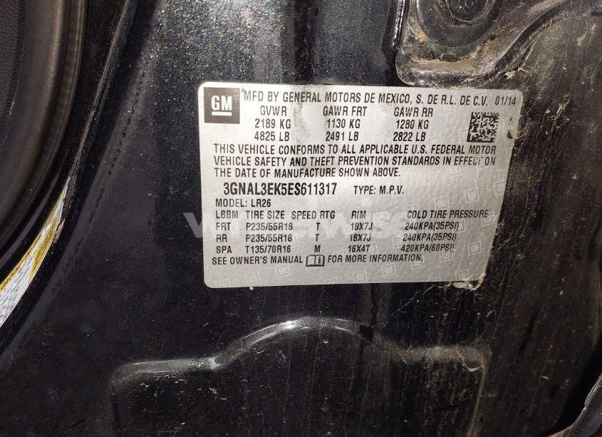 Photo 9 of 2014 Chevrolet Captiva SPORT LT (VIN 3GNAL3EK5ES611317)