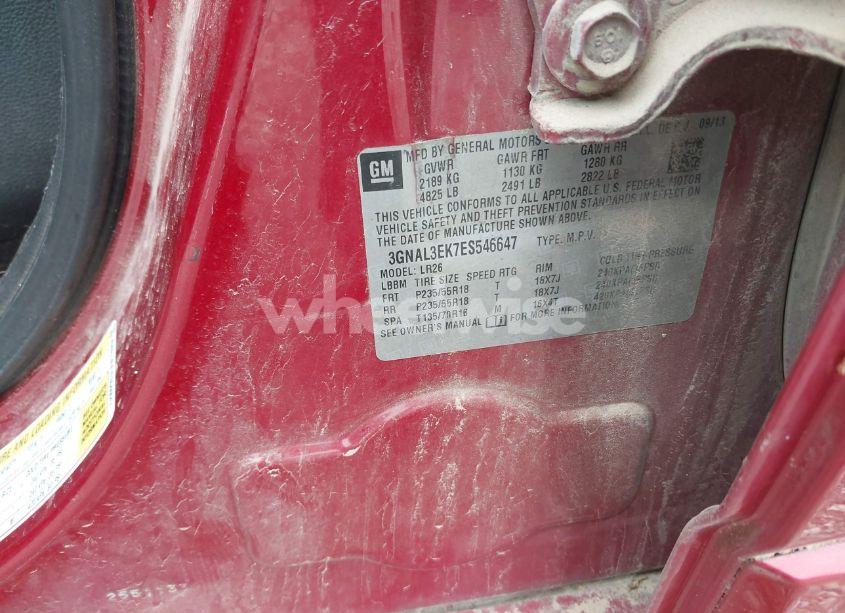 Photo 9 of 2014 Chevrolet Captiva SPORT LT (VIN 3GNAL3EK7ES546647)