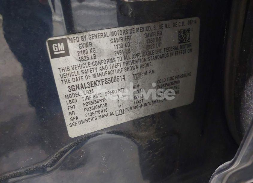 Photo 9 of 2015 Chevrolet Captiva SPORT LT (VIN 3GNAL3EKXFS506614)