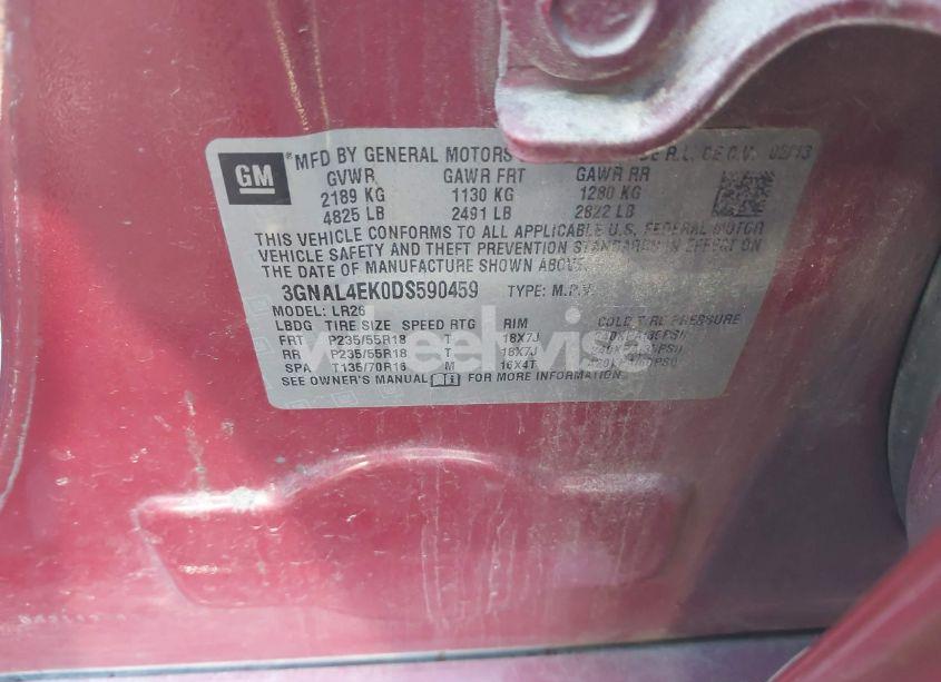 Photo 9 of 2013 Chevrolet Captiva SPORT FLEET (VIN 3GNAL4EK0DS590459)