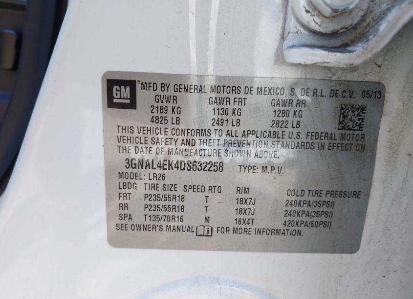 Photo 9 of 2013 Chevrolet Captiva SPORT LTZ (VIN 3GNAL4EK4DS632258)