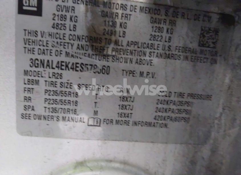 Photo 9 of 2014 Chevrolet Captiva SPORT LTZ (VIN 3GNAL4EK4ES578560)