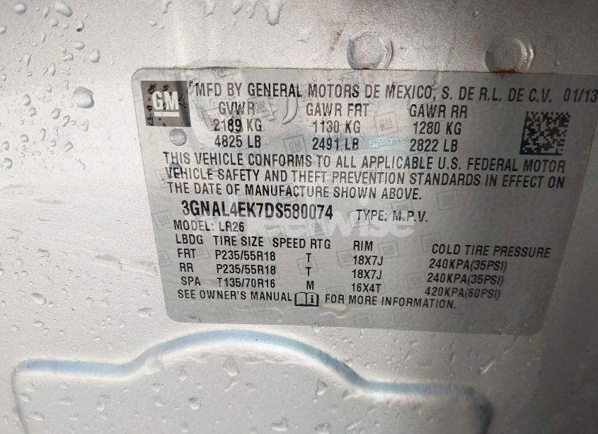 Photo 9 of 2013 Chevrolet Captiva SPORT LTZ (VIN 3GNAL4EK7DS580074)