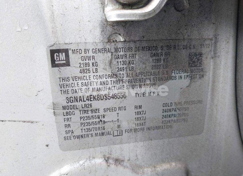 Photo 9 of 2013 Chevrolet Captiva SPORT LTZ (VIN 3GNAL4EK8DS548556)