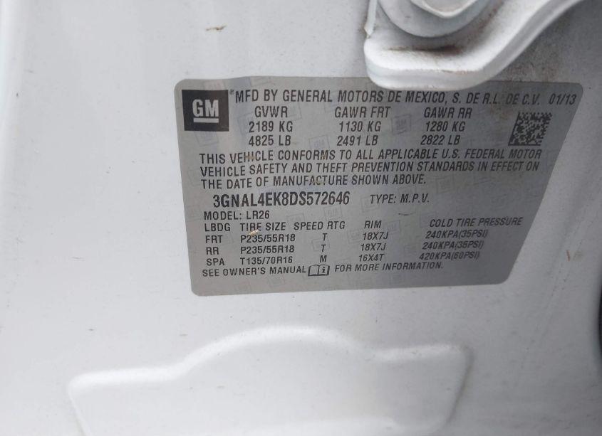 Photo 9 of 2013 Chevrolet Captiva SPORT LTZ (VIN 3GNAL4EK8DS572646)