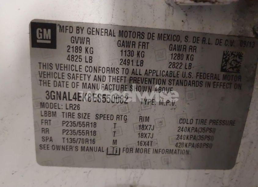 Photo 9 of 2014 Chevrolet Captiva SPORT LTZ (VIN 3GNAL4EK8ES550082)
