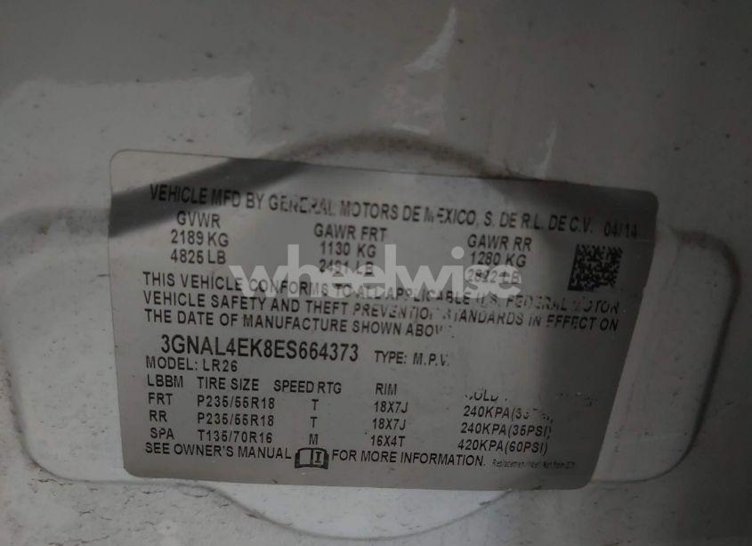 Photo 9 of 2014 Chevrolet Captiva SPORT LTZ (VIN 3GNAL4EK8ES664373)