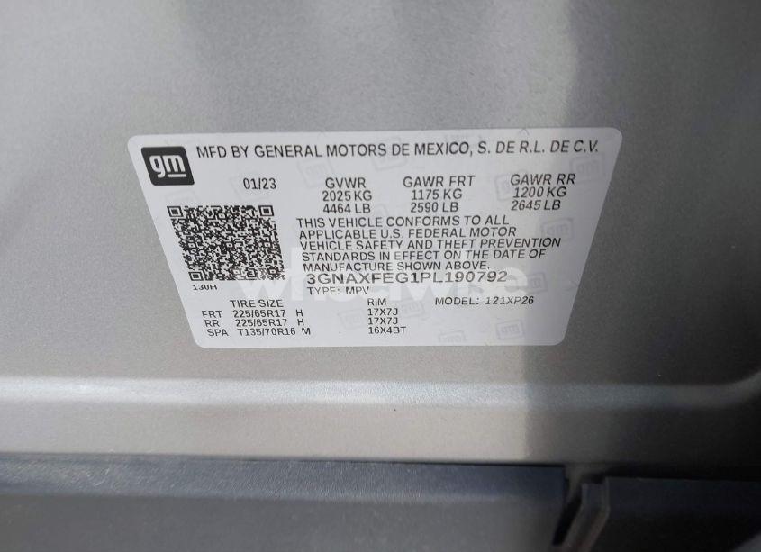 Photo 9 of 2023 Chevrolet Equinox FWD 1FL (VIN 3GNAXFEG1PL190792)