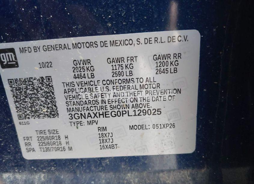 Photo 9 of 2023 Chevrolet Equinox FWD LS (VIN 3GNAXHEG0PL129025)
