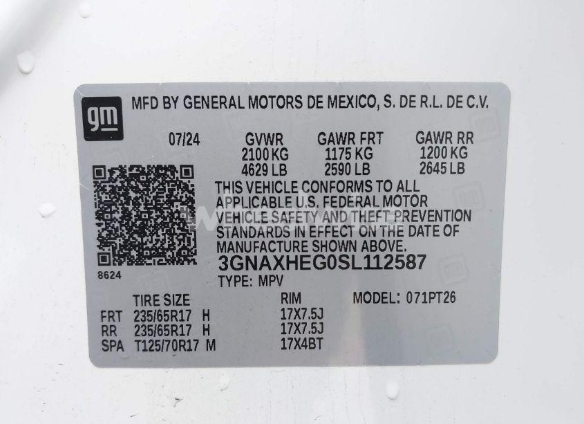 Photo 9 of 2025 Chevrolet Equinox FWD LT (VIN 3GNAXHEG0SL112587)