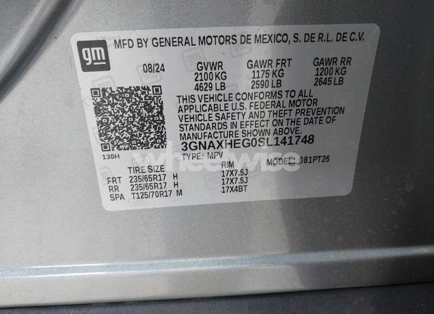 Photo 9 of 2025 Chevrolet Equinox FWD LT (VIN 3GNAXHEG0SL141748)