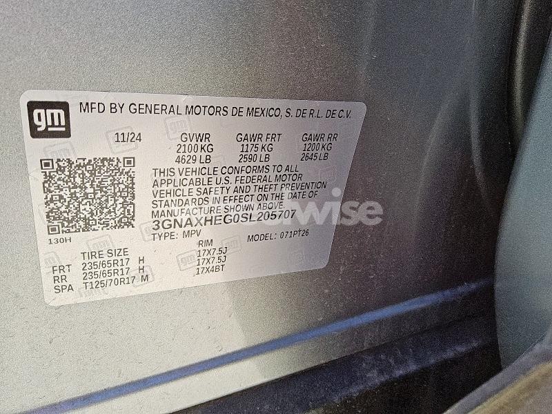 Photo 12 of 2025 CHEVROLET EQUINOX LT (VIN 3GNAXHEG0SL205707)