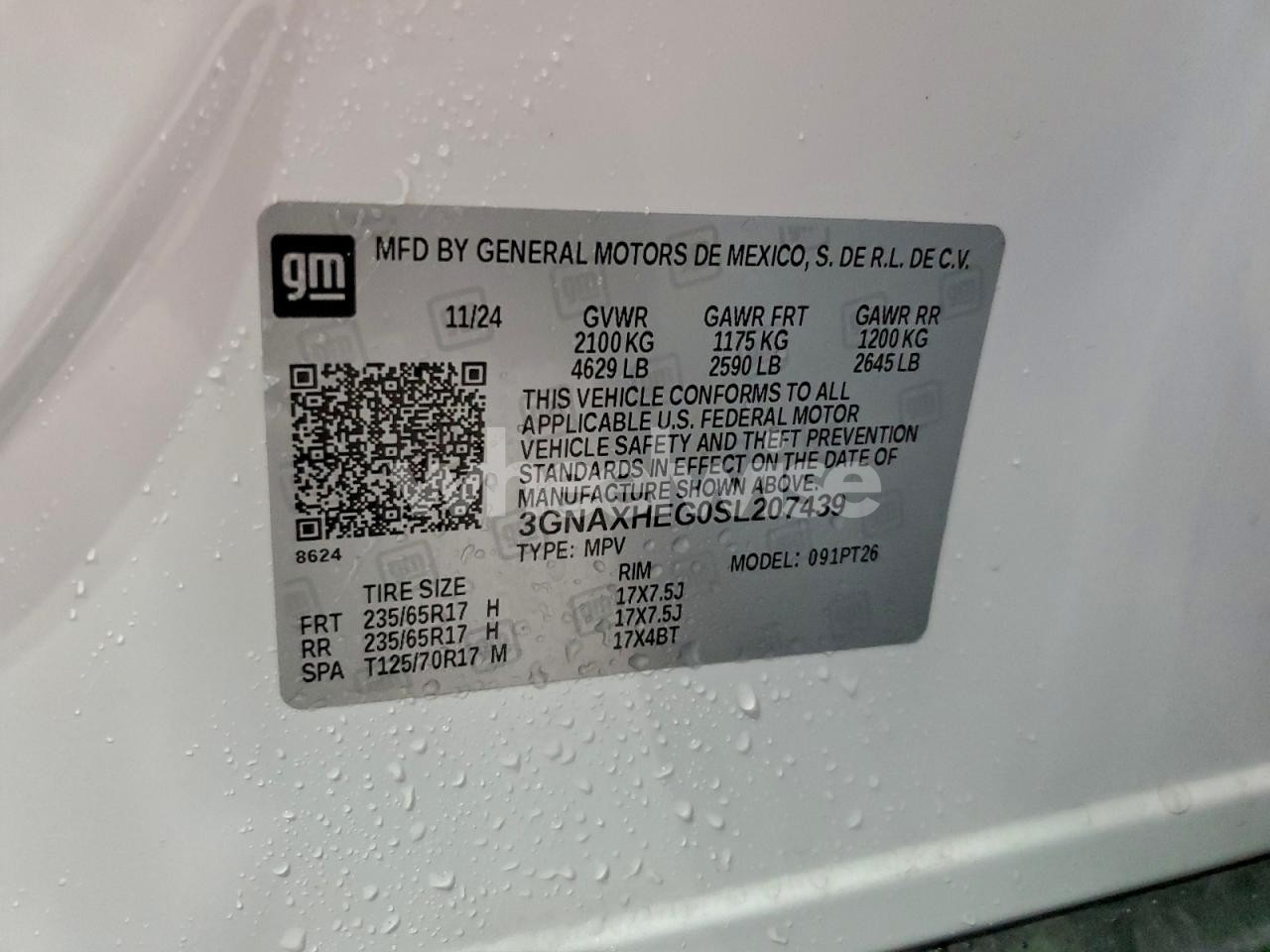 Photo 12 of 2025 CHEVROLET EQUINOX LT (VIN 3GNAXHEG0SL207439)