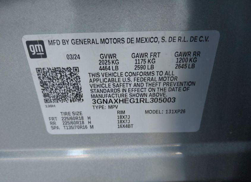 Photo 9 of 2024 Chevrolet Equinox FWD LS (VIN 3GNAXHEG1RL305003)