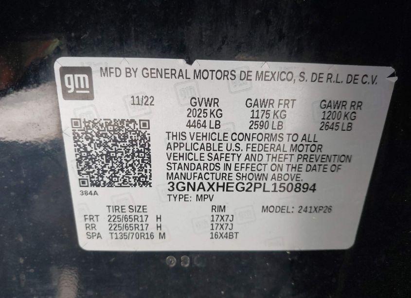 Photo 9 of 2023 Chevrolet Equinox FWD LS (VIN 3GNAXHEG2PL150894)