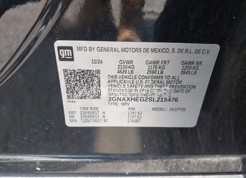 Photo 9 of 2025 Chevrolet Equinox FWD LT (VIN 3GNAXHEG2SL215476)