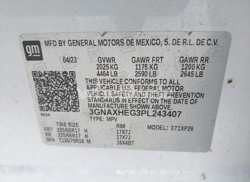 Photo 9 of 2023 Chevrolet Equinox FWD LS (VIN 3GNAXHEG3PL243407)