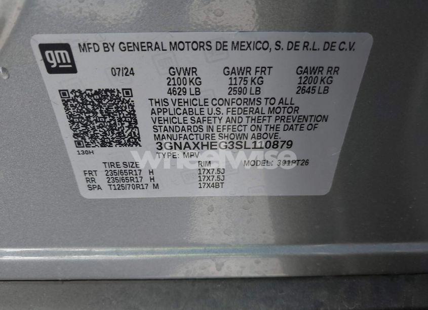 Photo 9 of 2025 Chevrolet Equinox FWD LT (VIN 3GNAXHEG3SL110879)