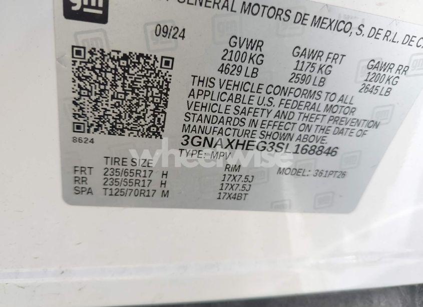 Photo 9 of 2025 Chevrolet Equinox FWD LT (VIN 3GNAXHEG3SL168846)