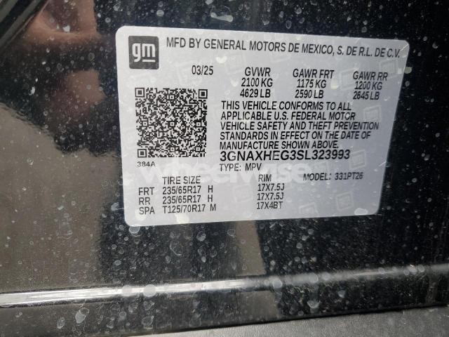 Photo 3 of 2025 CHEVROLET EQUINOX LT (VIN 3GNAXHEG3SL323993)
