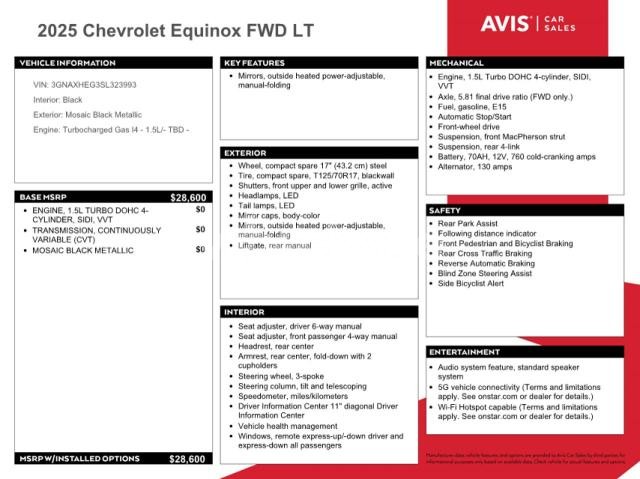 Photo 5 of 2025 CHEVROLET EQUINOX LT (VIN 3GNAXHEG3SL323993)