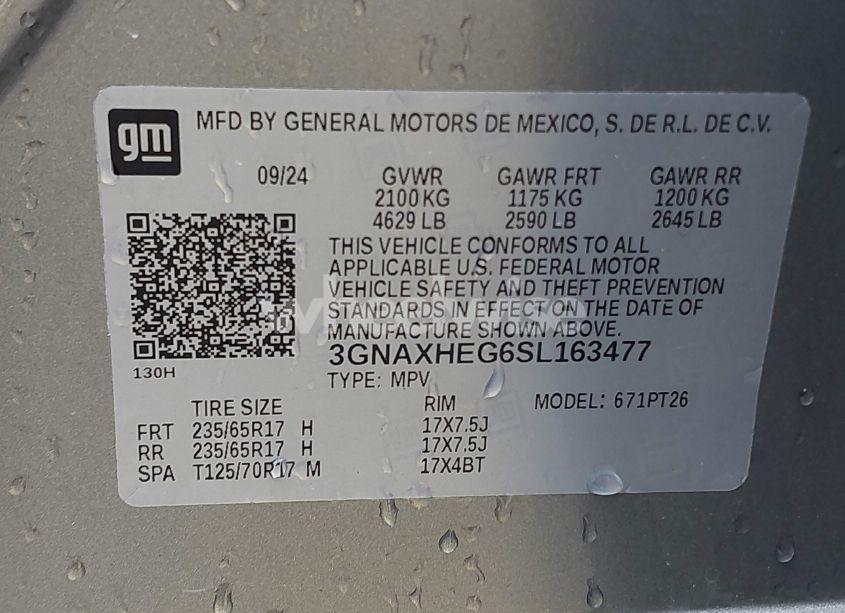 Photo 9 of 2025 Chevrolet Equinox FWD LT (VIN 3GNAXHEG6SL163477)