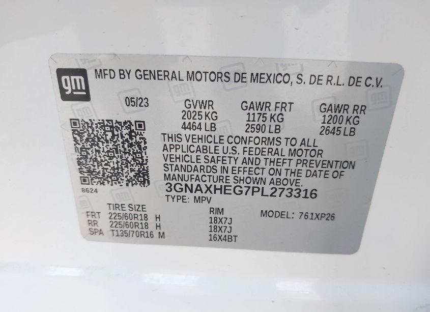 Photo 9 of 2023 Chevrolet Equinox FWD LS (VIN 3GNAXHEG7PL273316)