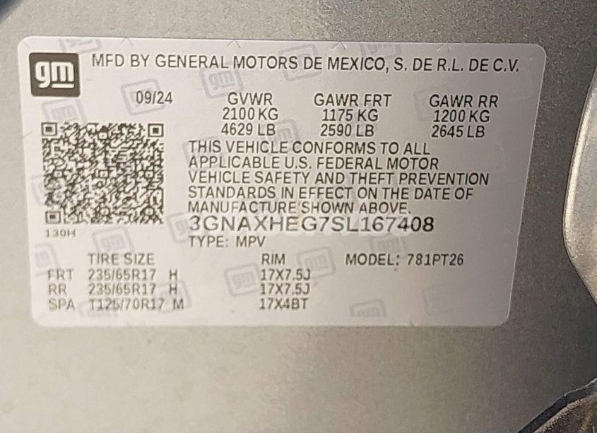 Photo 9 of 2025 Chevrolet Equinox FWD LT (VIN 3GNAXHEG7SL167408)