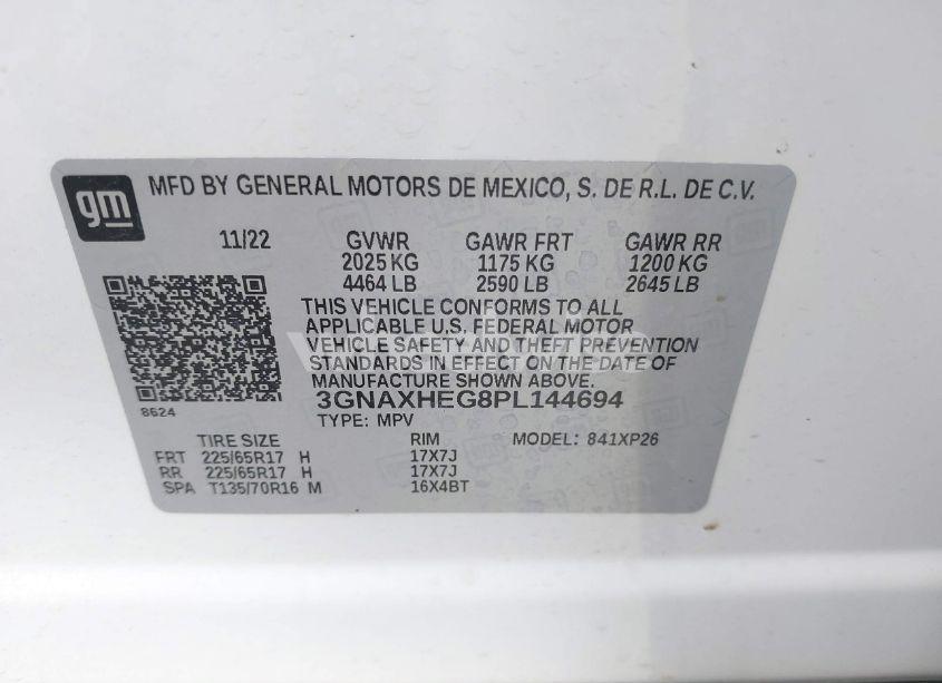 Photo 9 of 2023 Chevrolet Equinox FWD LS (VIN 3GNAXHEG8PL144694)