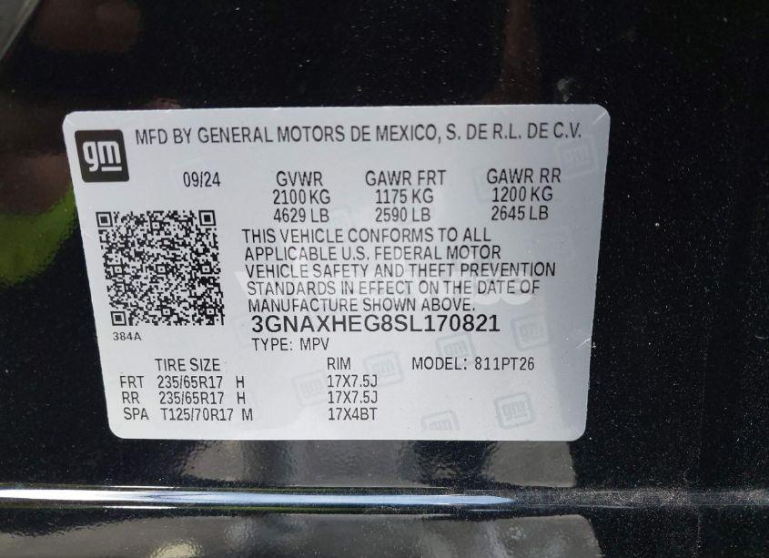 Photo 9 of 2025 Chevrolet Equinox FWD LT (VIN 3GNAXHEG8SL170821)