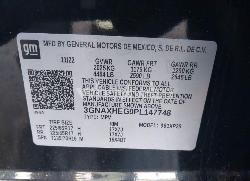 Photo 9 of 2023 Chevrolet Equinox LS (VIN 3GNAXHEG9PL147748)