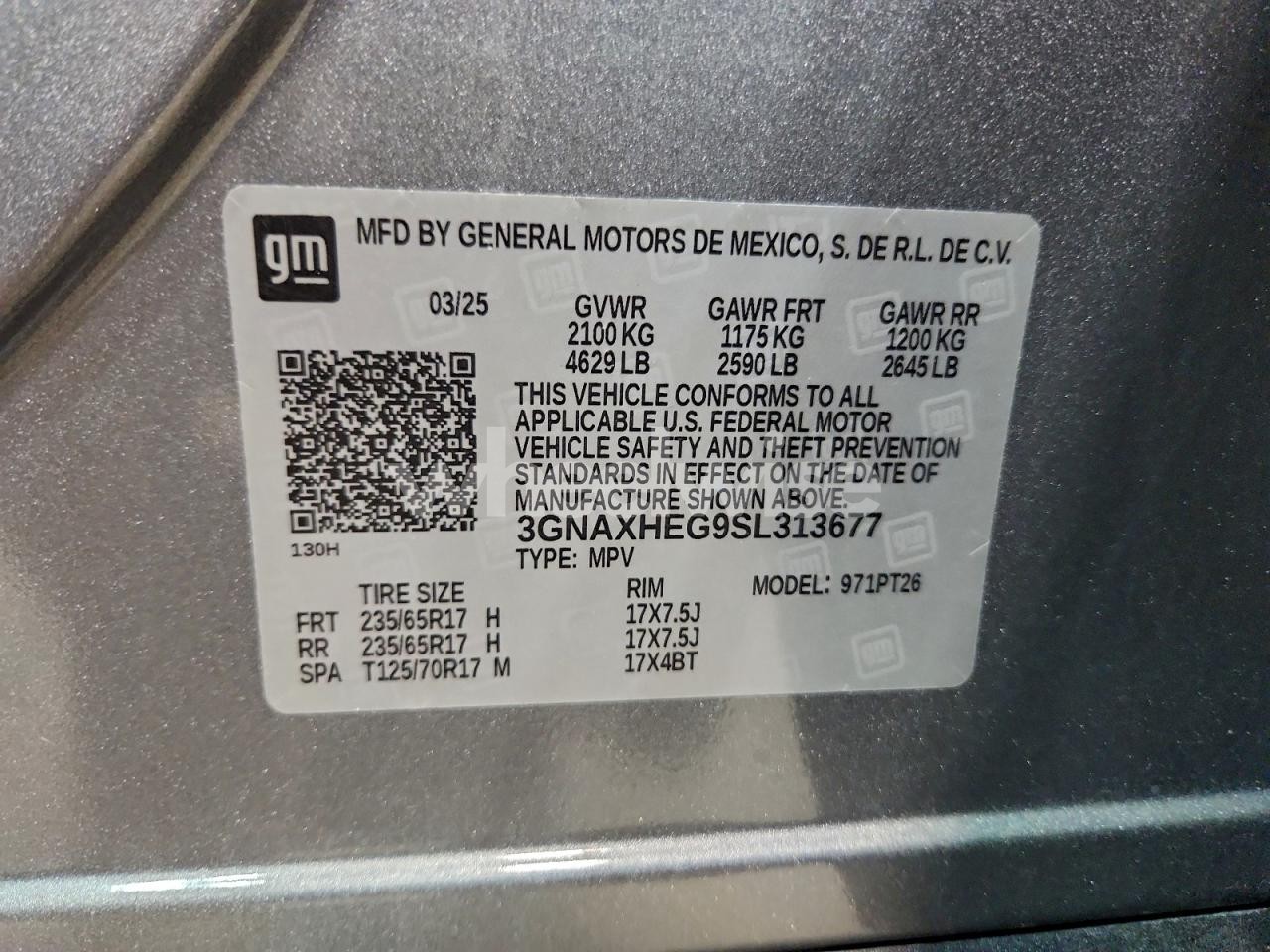 Photo 14 of 2025 CHEVROLET EQUINOX LT (VIN 3GNAXHEG9SL313677)
