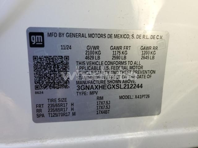 Photo 10 of 2025 CHEVROLET EQUINOX LT (VIN 3GNAXHEGXSL212244)