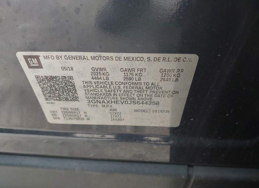 Photo 9 of 2018 Chevrolet Equinox LS (VIN 3GNAXHEV0JS644358)