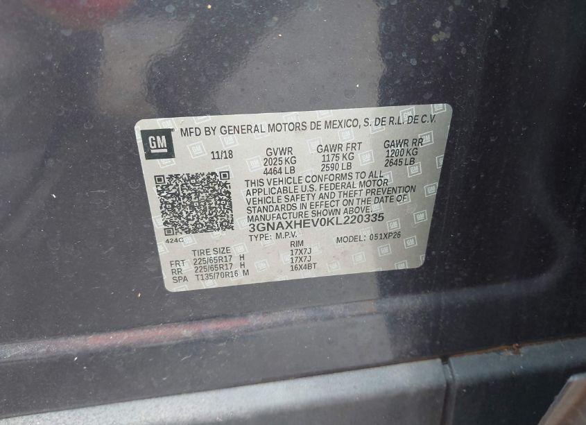 Photo 9 of 2019 Chevrolet Equinox LS (VIN 3GNAXHEV0KL220335)