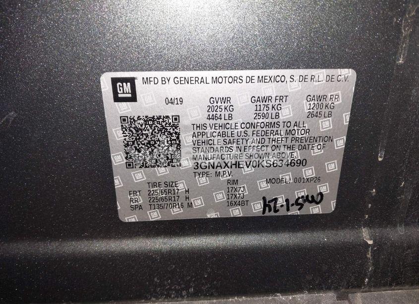 Photo 9 of 2019 Chevrolet Equinox LS (VIN 3GNAXHEV0KS634690)