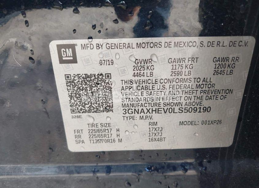 Photo 9 of 2020 Chevrolet Equinox FWD LS (VIN 3GNAXHEV0LS509190)