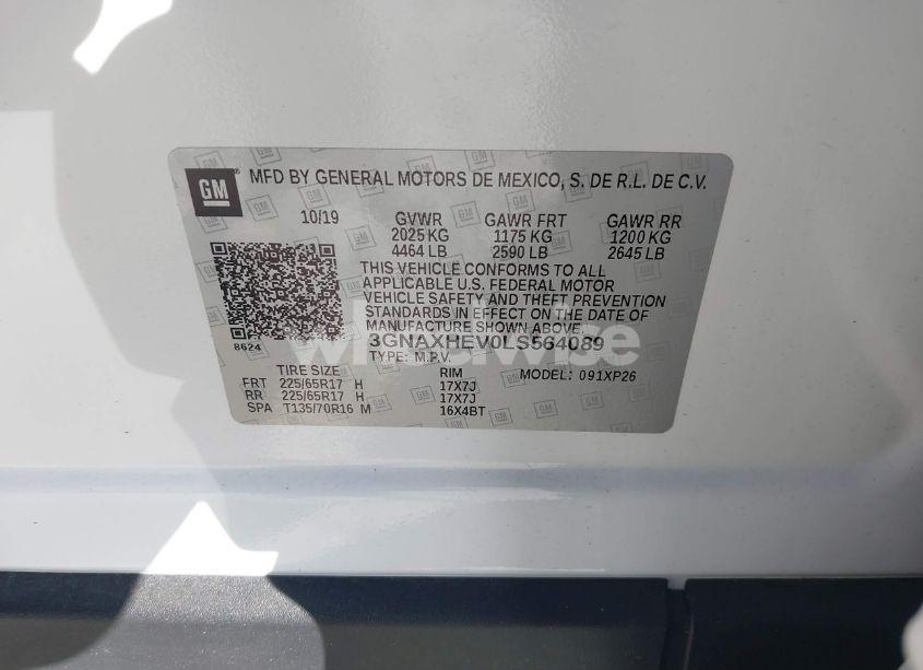 Photo 9 of 2020 Chevrolet Equinox FWD LS (VIN 3GNAXHEV0LS564089)