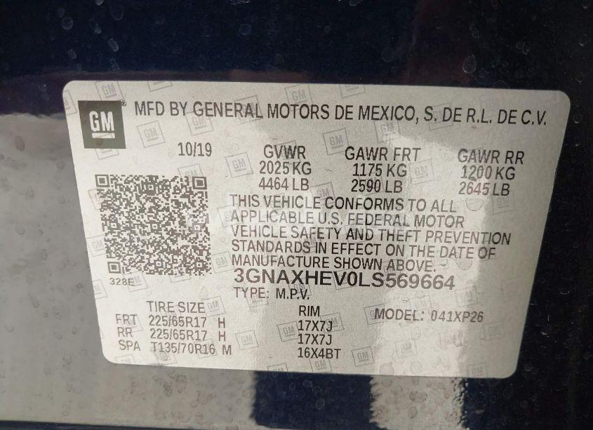 Photo 9 of 2020 Chevrolet Equinox FWD LS (VIN 3GNAXHEV0LS569664)